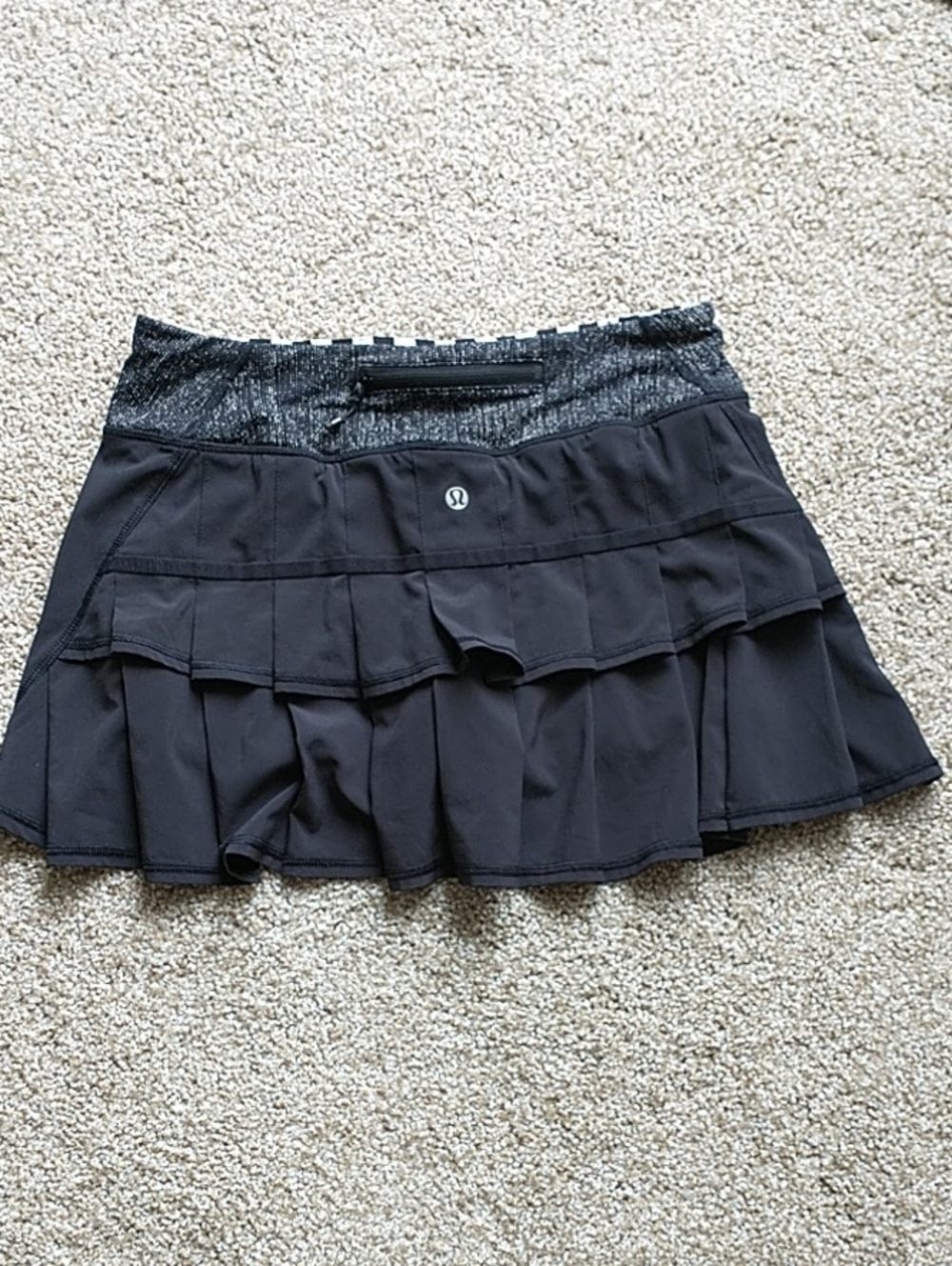 lululemon athletica Black Ruffle Tennis Skirt
